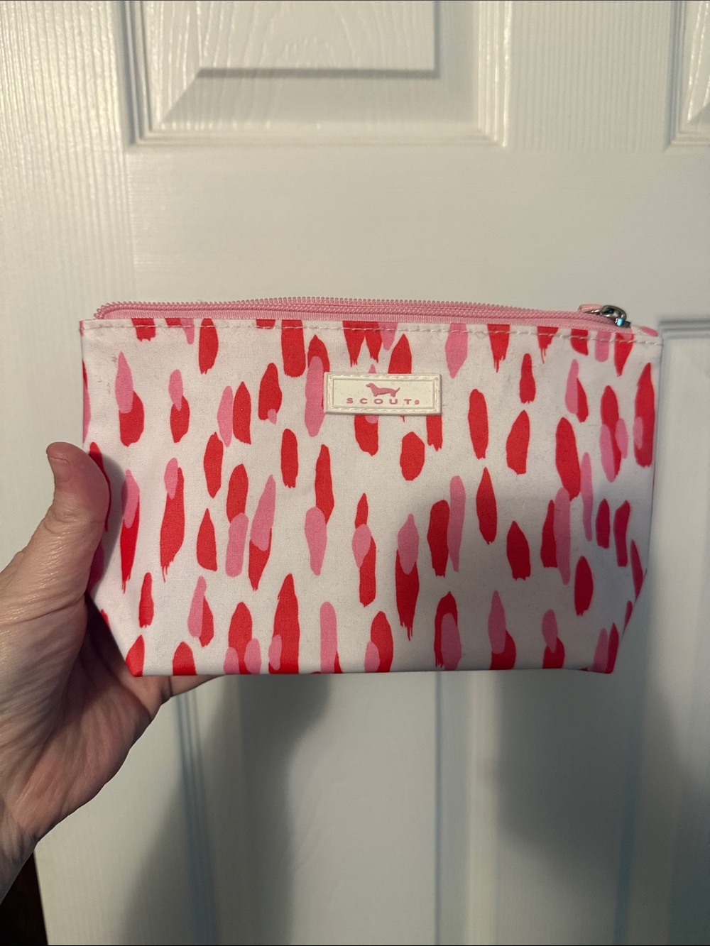 Scout Pink & Red Brushstroke Cosmetic Pouch